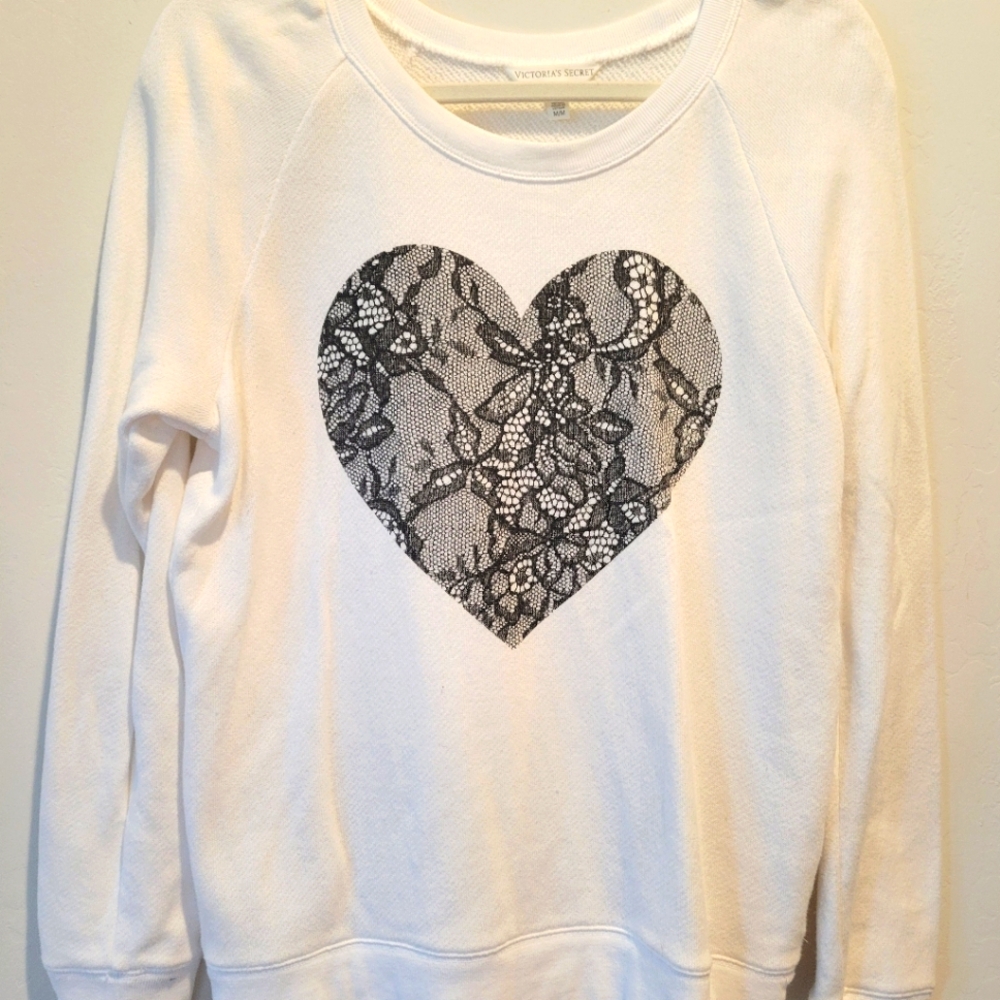 Victoria's Long Sleeve Heart Sweater